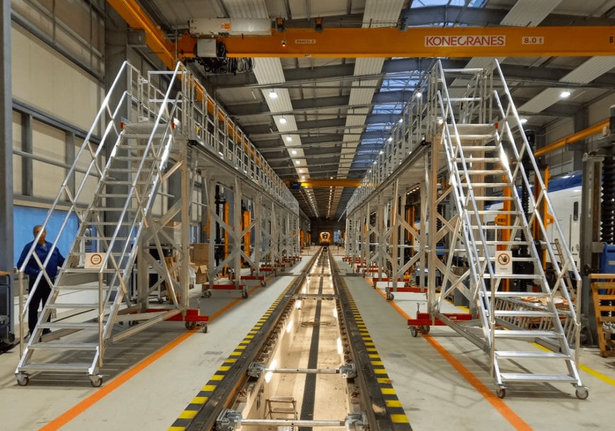 Euroline: Mobile roof working platform, flexible working on train roofs